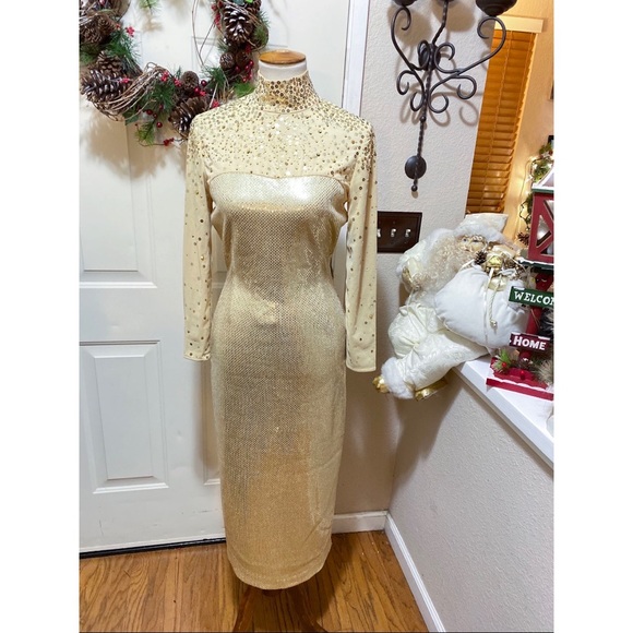 Vintage ST. JOHN- midi Metallic Dress!! - Picture 10 of 12